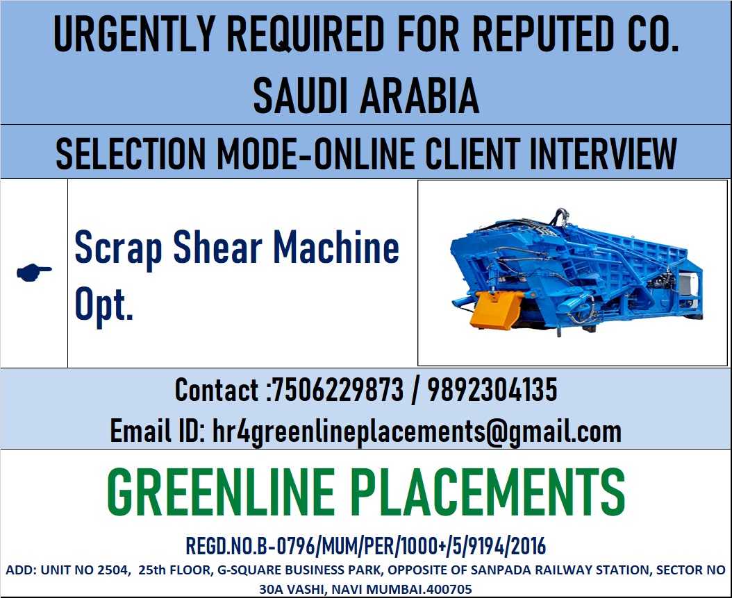 URGENTLY REQUIRED FOR REPUTED CO.KSA