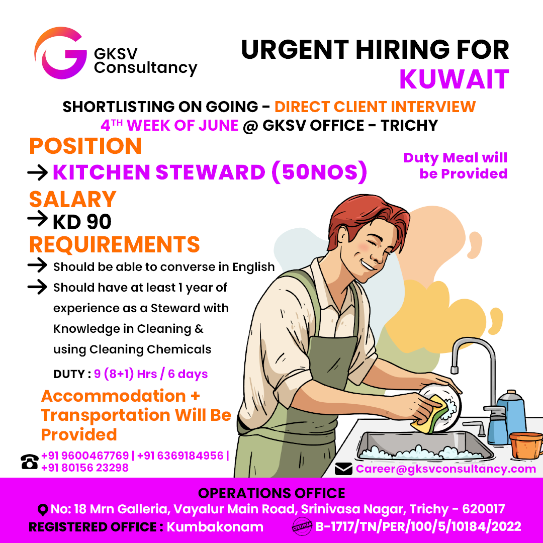 Urgent Hiring for Kuwait