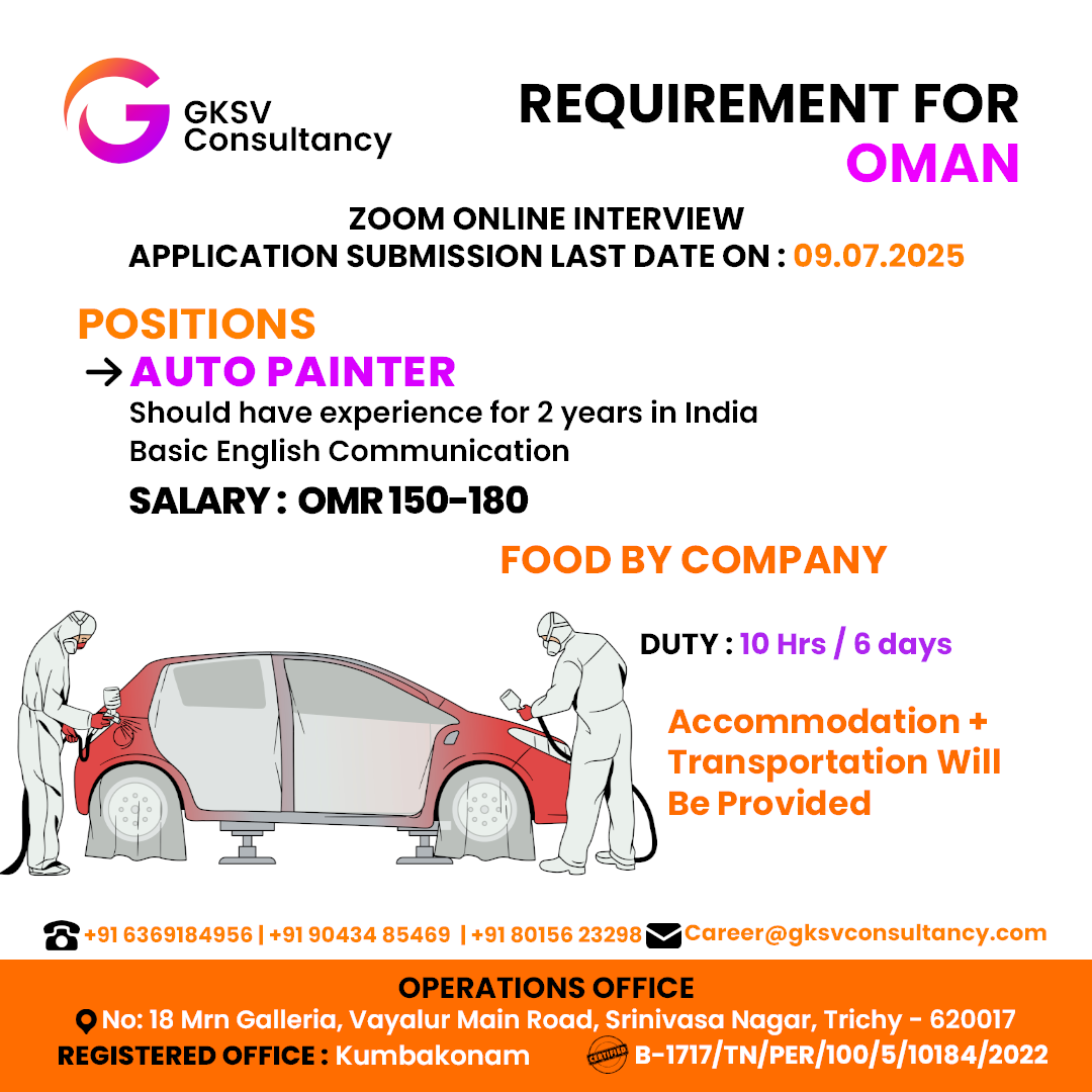 Urgent Hiring for Oman
