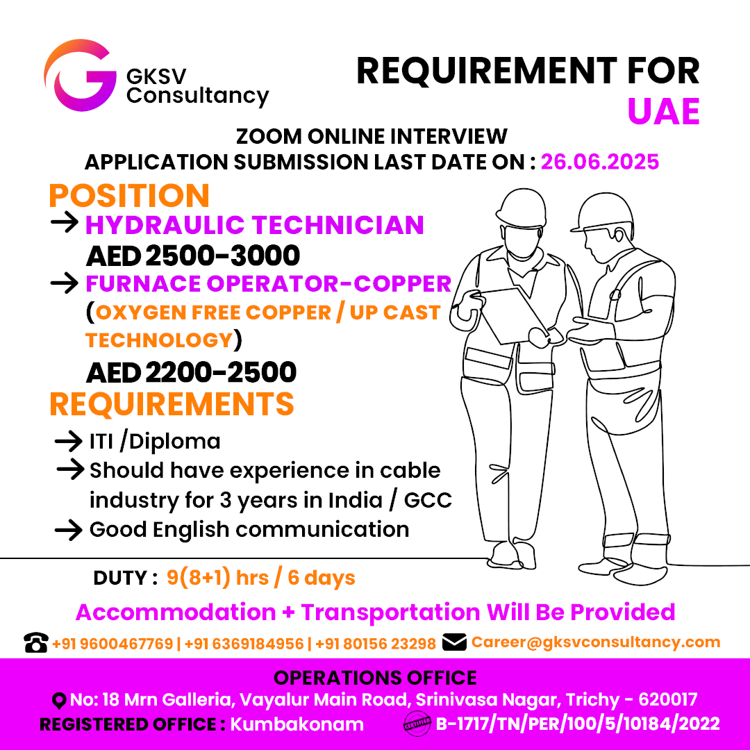 Urgent Hiring for UAE