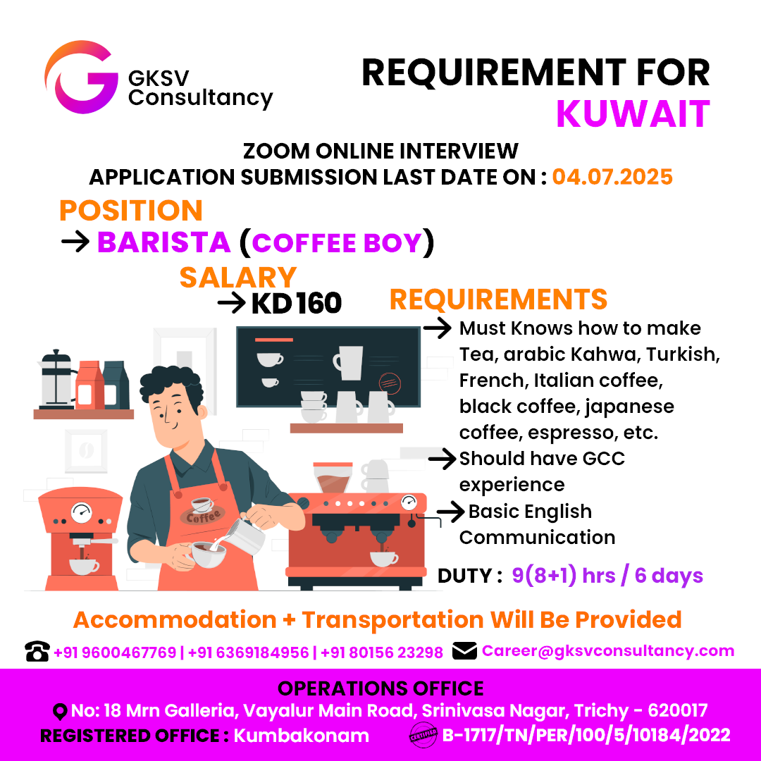 Urgent Hiring for Kuwait
