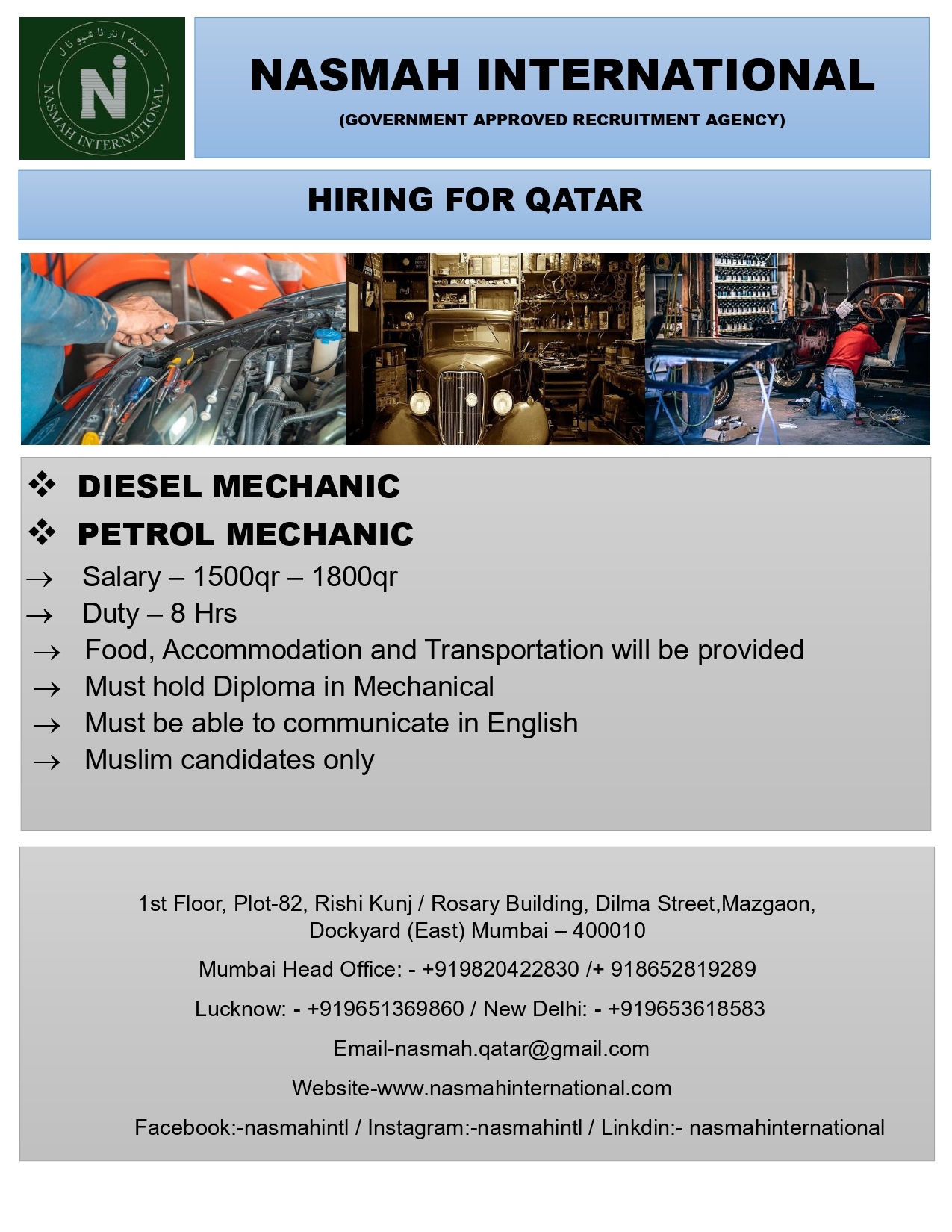 1-DIESEL MECHANIC / 2-PETROL MECHANIC