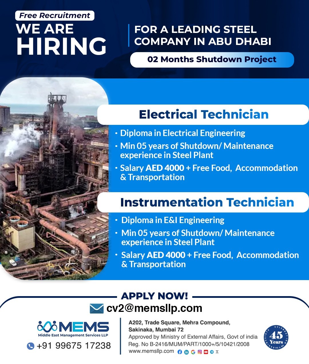for leading steel company in Abu Dhabi