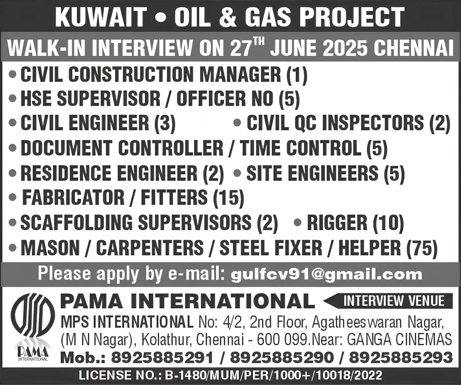 CLIENT INTERVIEW IN CHENNAI ON 27.06.2025