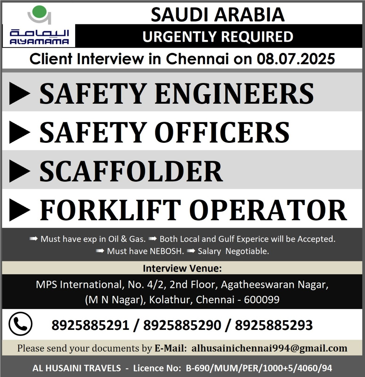 required for Saudi arabia