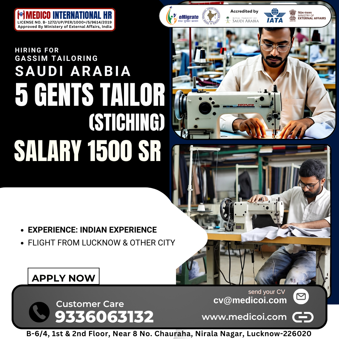 5 Gents Tailor – Stitching – Indian Exp.