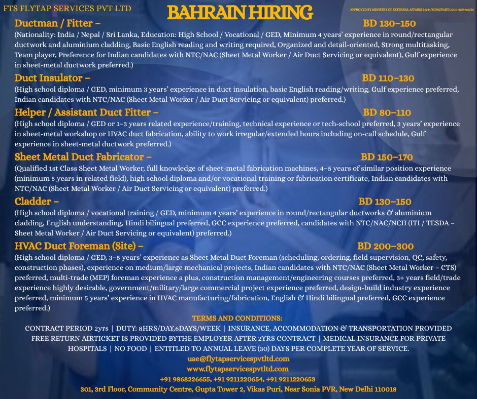 FTS-Bahrain-Duct-Vacancy