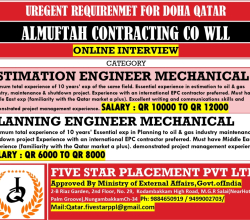 URGENT REQUIREMENT FOR DOHA QATAR