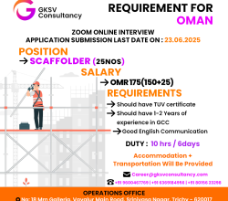 Urgent Hiring for Oman