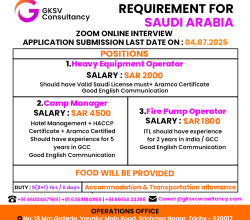 Urgent Hiring for SAUDI