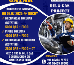 WALKIN DIRECT INTERVIEW ON 07.07.2025 @ TRICHY