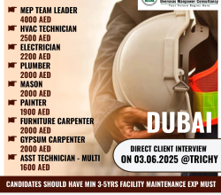 DIRECT CLIENT INTERVIEW ON 03.06.2025 @ TRICHY