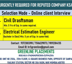 URGENTLY REQUIRED FOR REPUTED CO.KSA